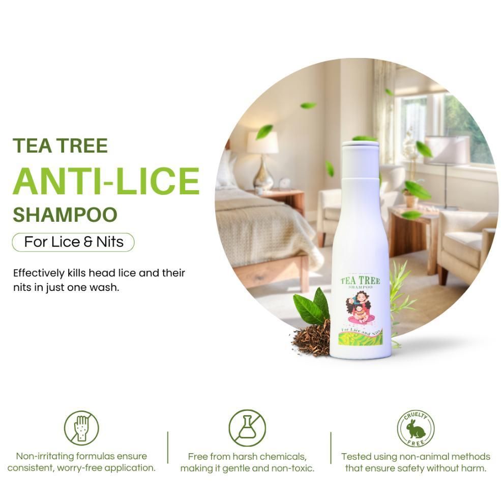 Natural Tea Tree Anti-Lice & Nits Shampoo 100ml Each (Pack of 2)