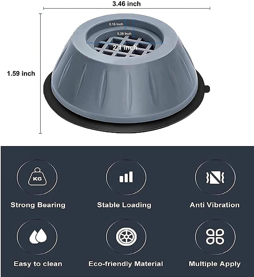 IndiaKART™️ Washing Machine Adjustable Height Footpads (Pack of 4) – Anti-Vibration Pads for Noise Reduction and Appliance Stability