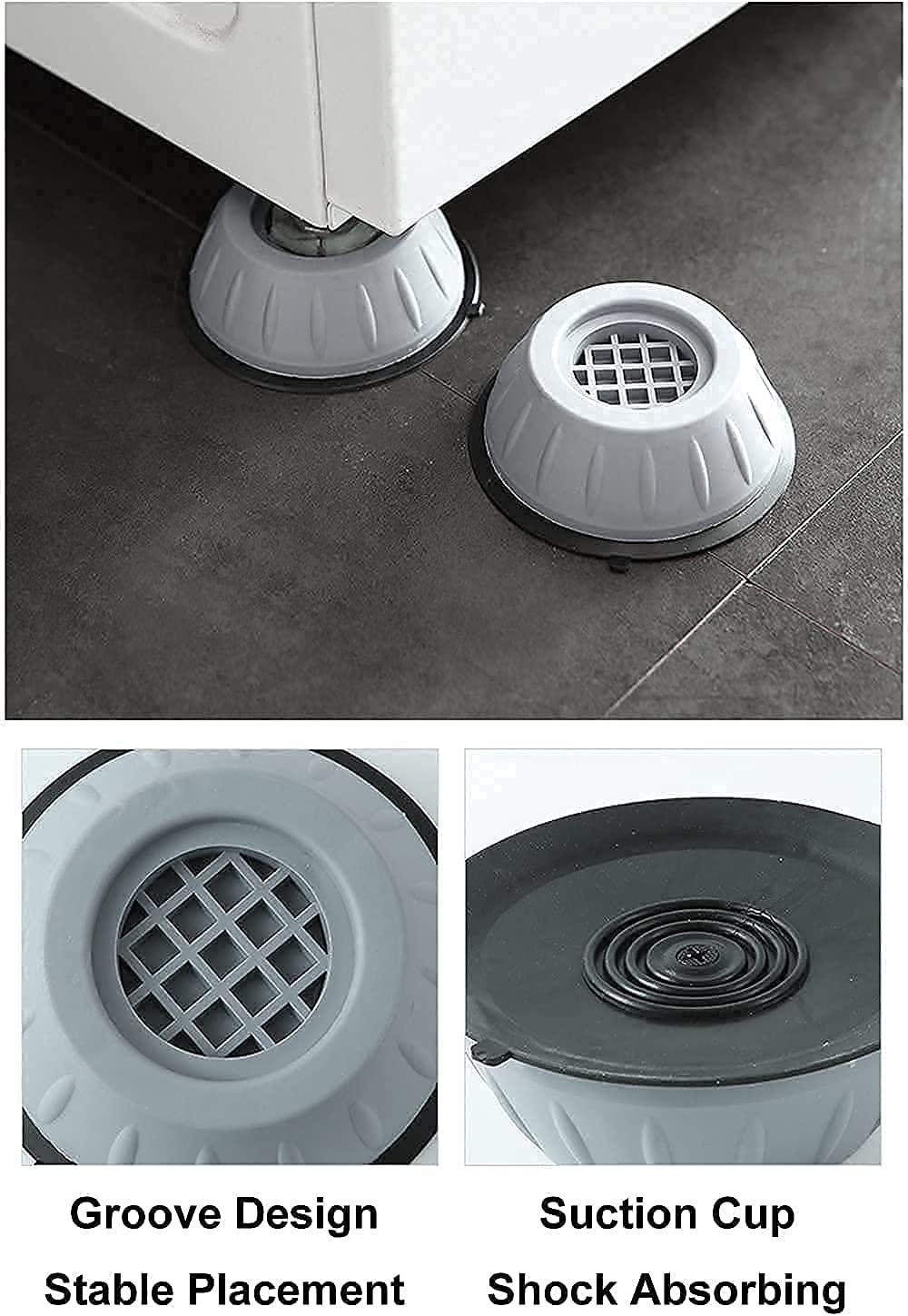 IndiaKART™️ Washing Machine Adjustable Height Footpads (Pack of 4) – Anti-Vibration Pads for Noise Reduction and Appliance Stability