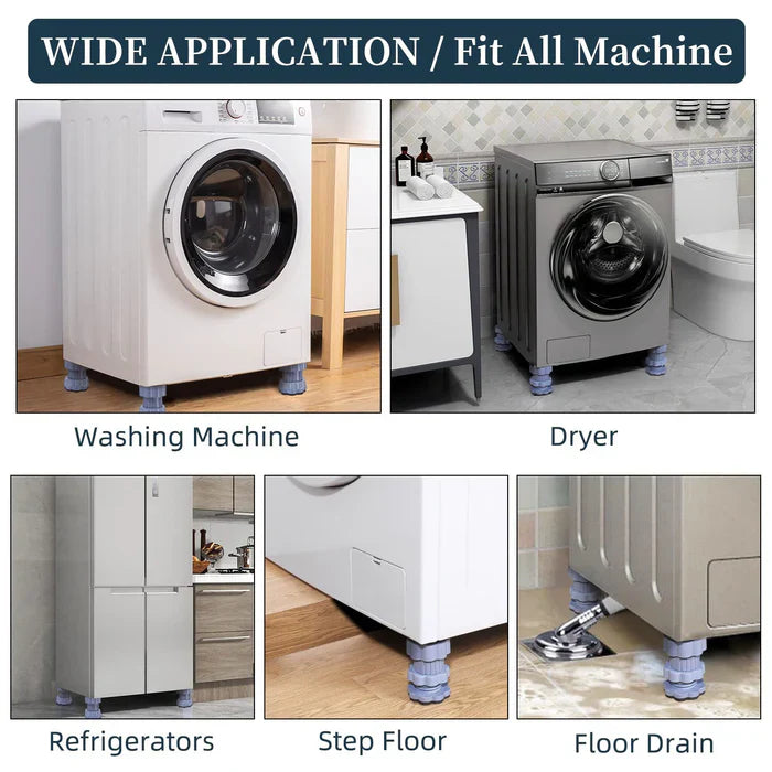 IndiaKART™️ Washing Machine Adjustable Height Footpads (Pack of 4) – Anti-Vibration Pads for Noise Reduction and Appliance Stability